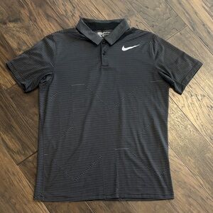Nike Men's Striped Black Polo Shirt